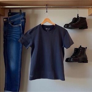 BYLT Basics Men's Basic Crew Lux T-Shirt - Navy Blue - Size Medium